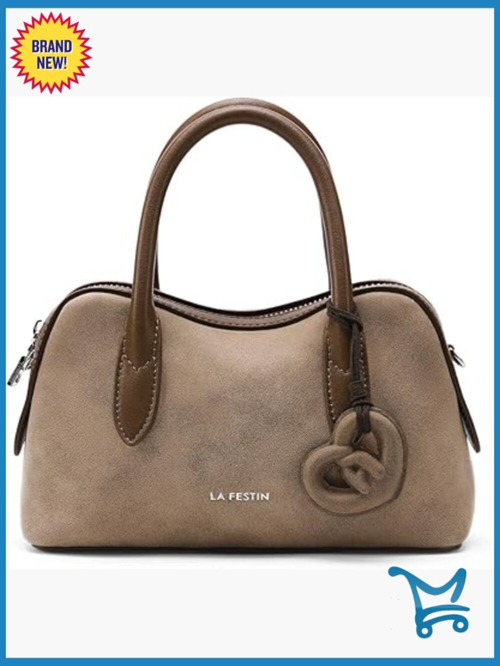 Small Genuine Leather Crossbody Bag with Top Handle and Adjustable Strap